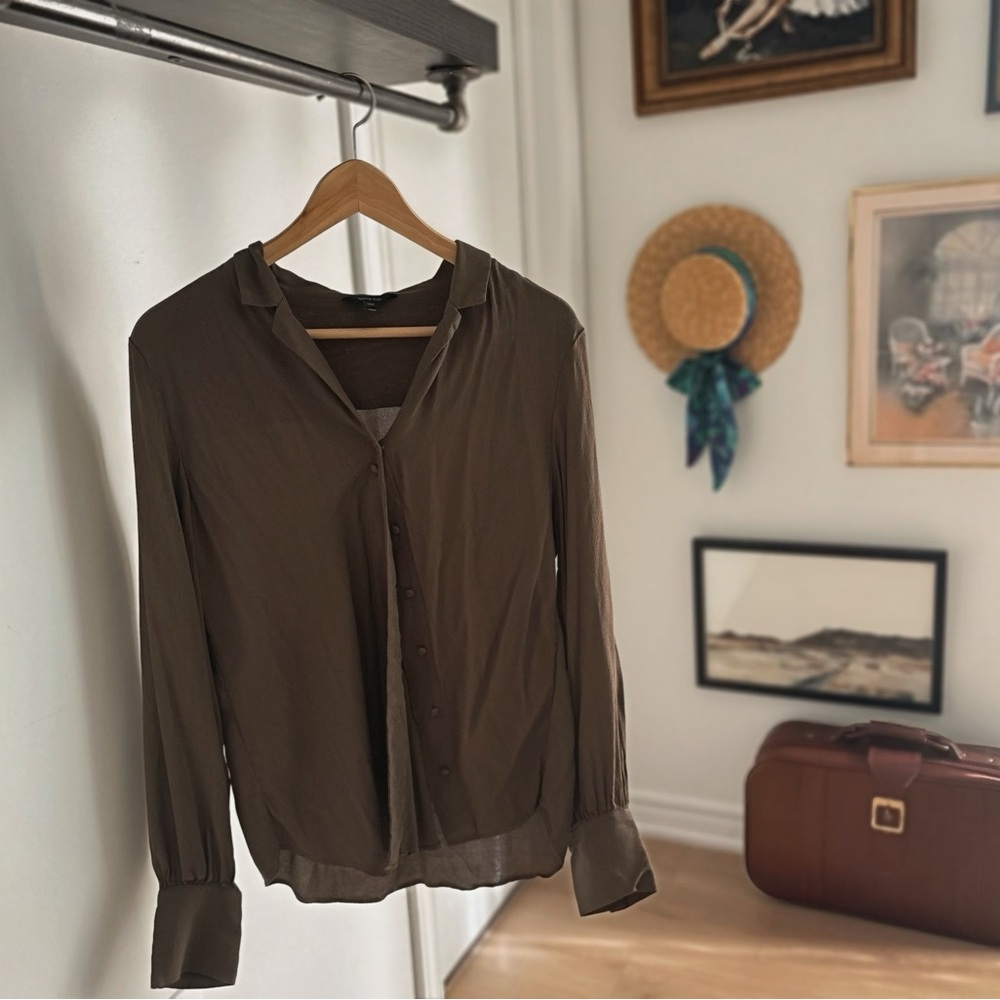 RW&CO. Chocolate Brown Blouse